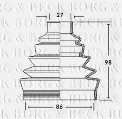 BORG & BECK bcb2304 -  Пыльник, приводной вал